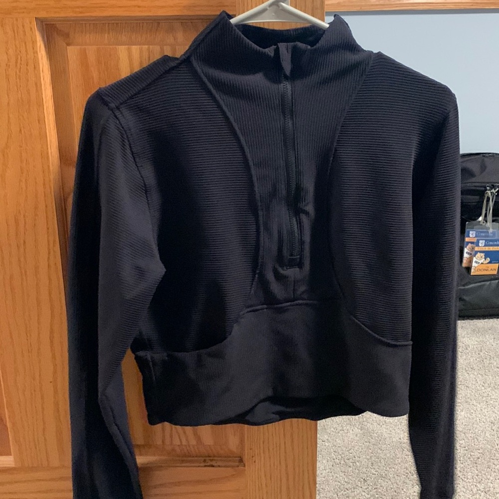 Cropped black TJ Maxx quarter zip